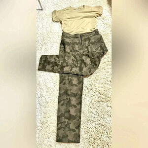 Gently Used REIMAGINED BY J CREW Camouflage Pants & T-Shirt, Size 27 and XS